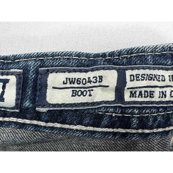 Miss Me Women's Embellished Pocket Bootcut Blue Denim Jeans - Size 27x31 - Picture 5 of 6